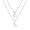 Wholesale Titanium Steel Multilayer Sun Moon Ochain Necklace For Women With Electroplating Treatment Simple And Generous Niche Clavicle Chain