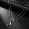Wholesale Titanium Steel Multilayer Sun Moon Ochain Necklace For Women With Electroplating Treatment Simple And Generous Niche Clavicle Chain