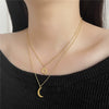 Wholesale Titanium Steel Multilayer Sun Moon Ochain Necklace For Women With Electroplating Treatment Simple And Generous Niche Clavicle Chain