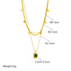 Wholesale Titanium Steel Multilayered Necklace Retro Geometric Square Water Drop Design Electroplated