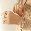 Wholesale Titanium Steel Multirow Diamond Zircon Geometric Bracelet Unisex Style