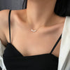 Wholesale Titanium Steel Natural Pearl Necklace Geometric Light Luxury Niche Design For Women