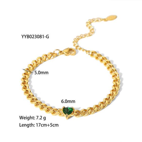 Wholesale Titanium Steel Necklace And Bracelet For Women 18K Goldplated Inlaid With White Stone Heart Drop Shape And Geometric Pattern Snake Bone Chain Inlaid Zircon Treatment