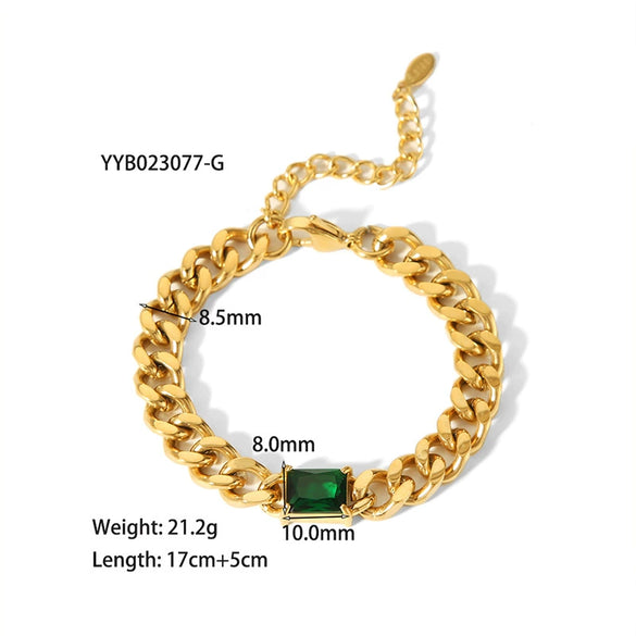 Wholesale Titanium Steel Necklace And Bracelet For Women 18K Goldplated Inlaid With White Stone Heart Drop Shape And Geometric Pattern Snake Bone Chain Inlaid Zircon Treatment