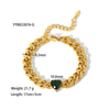 Wholesale Titanium Steel Necklace And Bracelet For Women 18K Goldplated Inlaid With White Stone Heart Drop Shape And Geometric Pattern Snake Bone Chain Inlaid Zircon Treatment