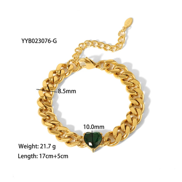 Wholesale Titanium Steel Necklace And Bracelet For Women 18K Goldplated Inlaid With White Stone Heart Drop Shape And Geometric Pattern Snake Bone Chain Inlaid Zircon Treatment