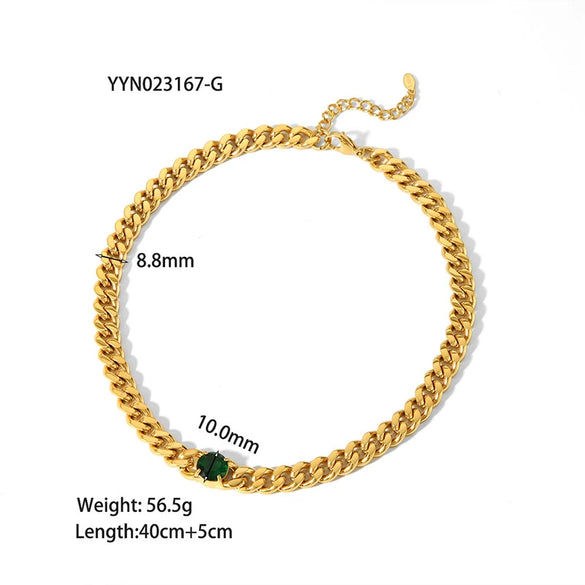 Wholesale Titanium Steel Necklace And Bracelet For Women 18K Goldplated Inlaid With White Stone Heart Drop Shape And Geometric Pattern Snake Bone Chain Inlaid Zircon Treatment