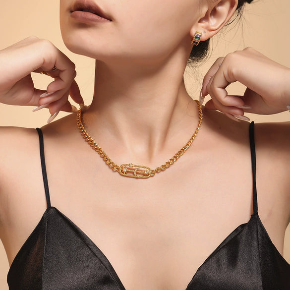 Wholesale Titanium Steel Necklace Bracelet Combination With Star Moon Lightning Pattern Pvd Electroplated Color Preservation Jewelry For Women