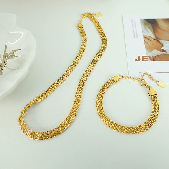 Wholesale 316L Stainless Steel Necklace Bracelet Suit With Stars Sun And Moon Clouds Universe Pattern Simple Style Electroplating