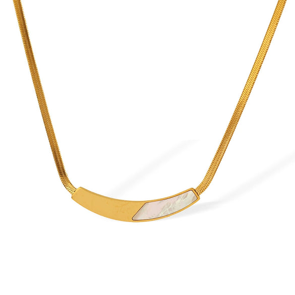 Wholesale 316L Stainless Steel Necklace Electroplated Scalloped Shell Design Fashion Item For Women