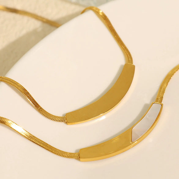Wholesale 316L Stainless Steel Necklace Electroplated Scalloped Shell Design Fashion Item For Women