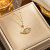 Wholesale Titanium Steel Necklace Female Fashion Devil Eye Pendant 18K Gold Plated