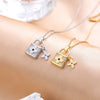 Wholesale Titanium Steel Necklace For Women With Love Lock Pendant Geometric Design And Electroplating