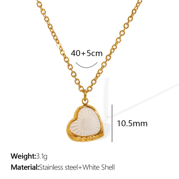 Wholesale 316L Stainless Steel Necklace Love Shell Pendant Women's Electroplated