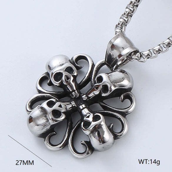 Wholesale Titanium Steel Necklace Men's Hip Hop Retro Geometric Pendant Polished