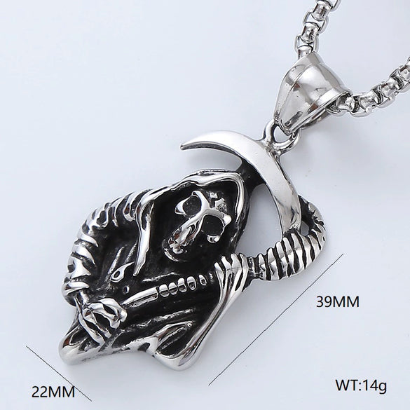 Wholesale Titanium Steel Necklace Men's Hip Hop Retro Geometric Pendant Polished