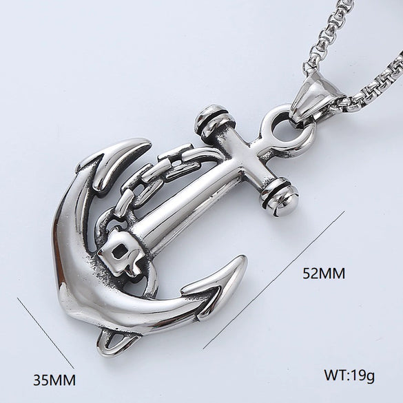 Wholesale Titanium Steel Necklace Men's Hip Hop Retro Geometric Pendant Polished