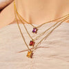 Wholesale Titanium Steel Necklace Retro Geometric Rectangular Pendant Electroplated With 18K Gold Color Protection And Colorful Zircon For Unisex