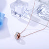 Wholesale Titanium Steel Necklace With Diamond Encrusted Geometric Style Rotating Rose Gold Drill Cross Chain Design