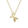 Wholesale Titanium Steel Necklace With Diamond Microinlaid And Leaf Design For Women Light Luxury And Cartoon Style