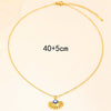 Wholesale Titanium Steel Necklace With Fanshaped Evil Eye Pendant Geometric Style Dripping Oil Treatment For Women