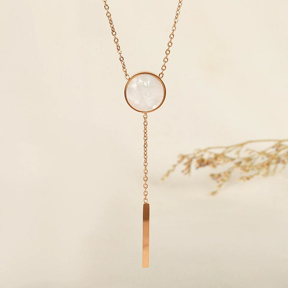 Wholesale Titanium Steel Necklace With Geometric Pattern Gold Inlaid Cold Style Sexy Tassel For Women
