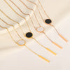 Wholesale Titanium Steel Necklace With Geometric Pattern Gold Inlaid Cold Style Sexy Tassel For Women