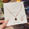 Wholesale Titanium Steel Necklace With Geometric Pendant Doublesided Roman Numerals Light Luxury Electroplating Design For Women