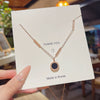 Wholesale Titanium Steel Necklace With Geometric Pendant Doublesided Roman Numerals Light Luxury Electroplating Design For Women