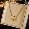 Wholesale Titanium Steel Necklace With Irregular Geometric Pendant And Electroplating Design