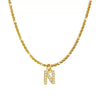Wholesale Titanium Steel Necklace With Mixed Gem Inlay Letter Pendant For Women