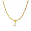 Wholesale Titanium Steel Necklace With Mixed Gem Inlay Letter Pendant For Women