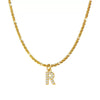 Wholesale Titanium Steel Necklace With Mixed Gem Inlay Letter Pendant For Women