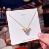 Wholesale Titanium Steel Necklace With Mori Antler Pendant Mixed Gem Inlay Letters And Numbers Pattern For Women