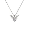 Wholesale Titanium Steel Necklace With Mori Antler Pendant Mixed Gem Inlay Letters And Numbers Pattern For Women