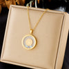 Wholesale Titanium Steel Necklace With Round Eye Pendant Electroplated Simple And Personalized Design For Women