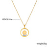 Wholesale Titanium Steel Necklace With Round Eye Pendant Electroplated Simple And Personalized Design For Women