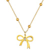 Wholesale Titanium Steel Necklace With Zircon Bow Geometric Pattern Electroplating Cartoon Style