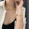 Wholesale Titanium Steel Niche Geometric Overlapping Necklace For Women