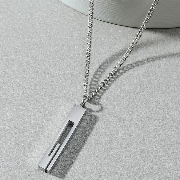 Wholesale Titanium Steel Nk Chain Simple Geometric Style Pendant Necklace For Men With Electroplating