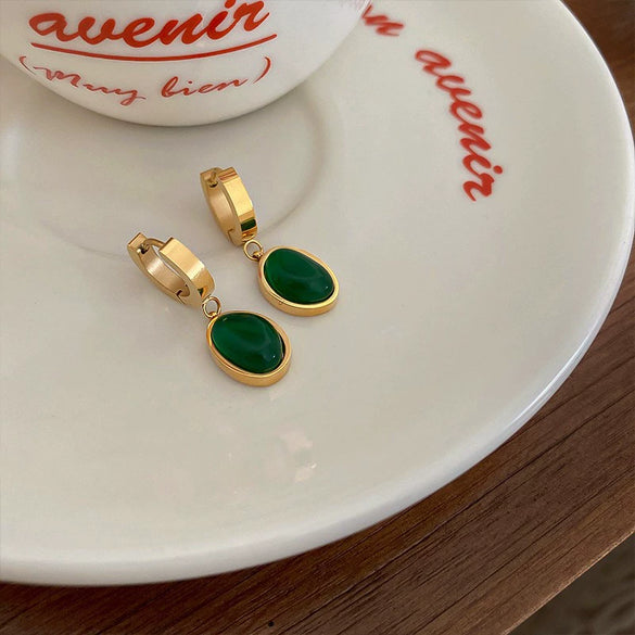 Wholesale Titanium Steel Nonfading Earrings With Geometric Pattern And Electroplating For Women