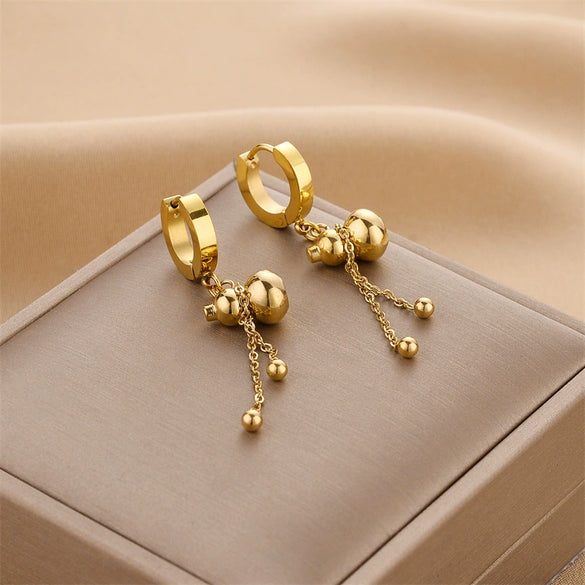 Wholesale Titanium Steel Nonfading Earrings With Geometric Pattern And Electroplating For Women