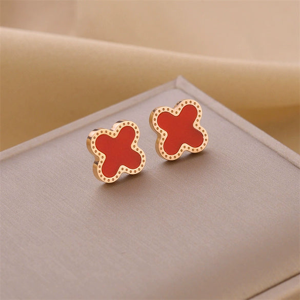 Wholesale Titanium Steel Nonfading Earrings With Geometric Pattern And Electroplating For Women