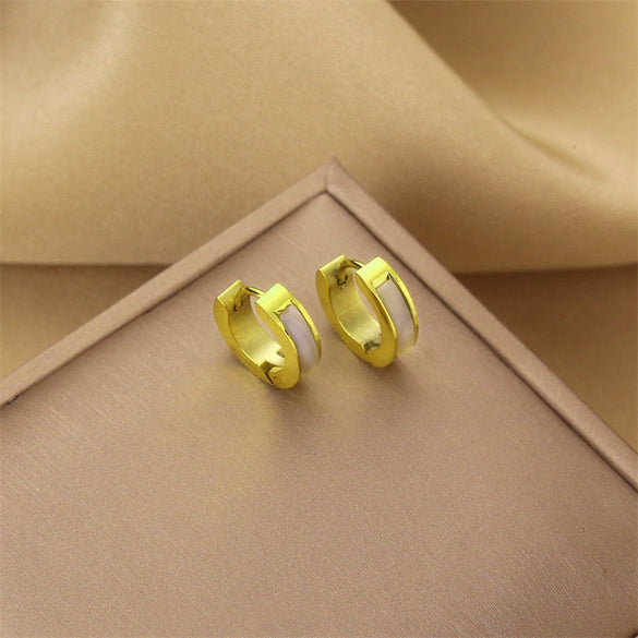 Wholesale Titanium Steel Nonfading Earrings With Geometric Pattern And Electroplating For Women