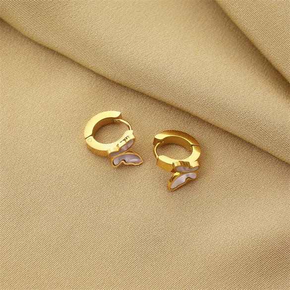 Wholesale Titanium Steel Nonfading Earrings With Geometric Pattern And Electroplating For Women