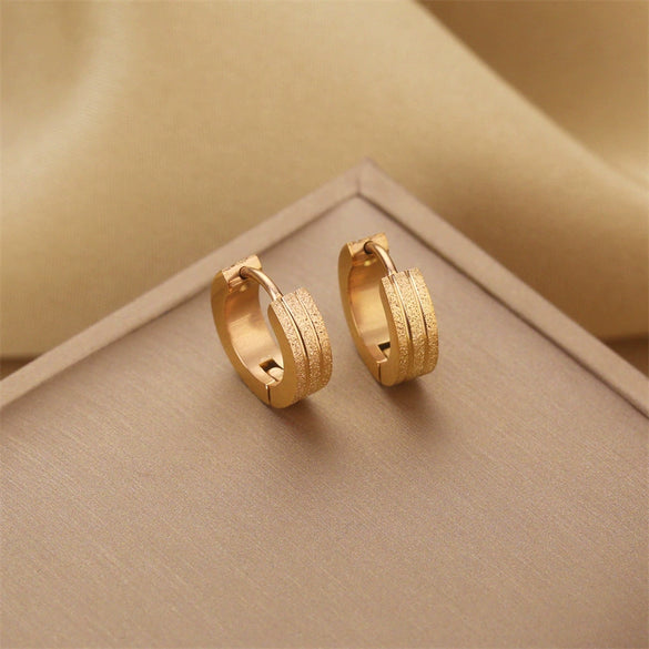 Wholesale Titanium Steel Nonfading Earrings With Geometric Pattern And Electroplating For Women