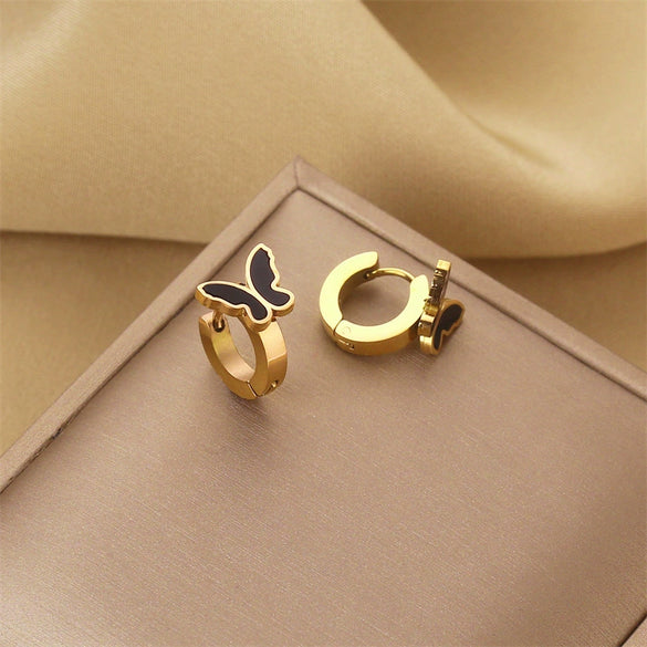 Wholesale Titanium Steel Nonfading Earrings With Geometric Pattern And Electroplating For Women