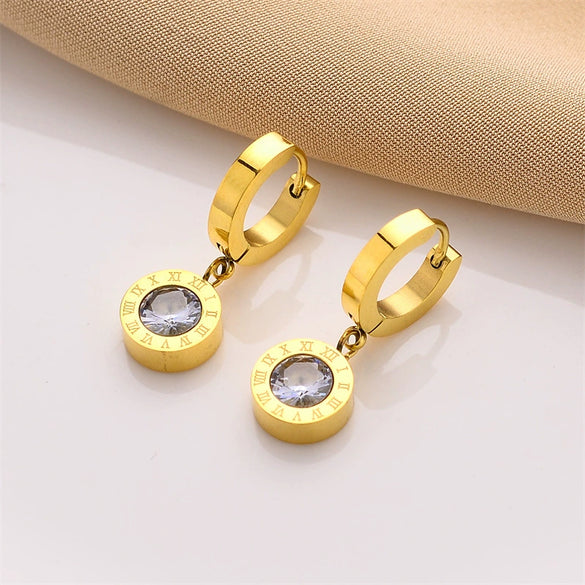 Wholesale Titanium Steel Nonfading Earrings With Geometric Pattern And Electroplating For Women