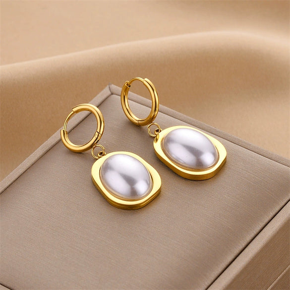 Wholesale Titanium Steel Nonfading Earrings With Geometric Pattern And Electroplating For Women
