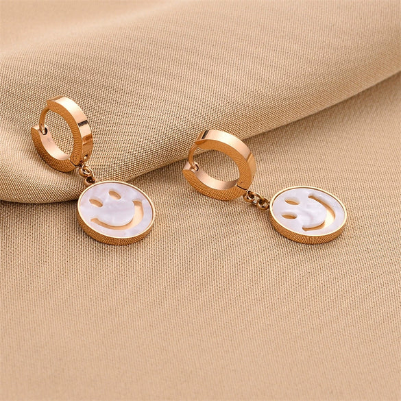 Wholesale Titanium Steel Nonfading Earrings With Geometric Pattern And Electroplating For Women